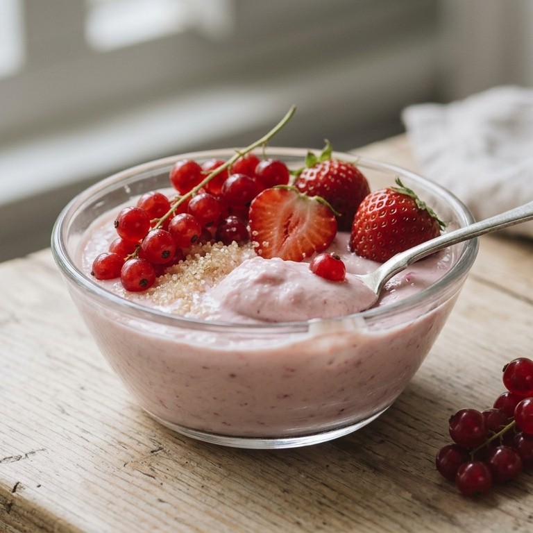 Aardbeienkwark met rood fruit recept