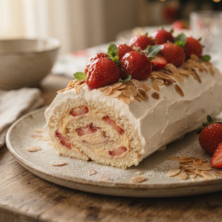 Aardbeienstam met amandelcréme recept