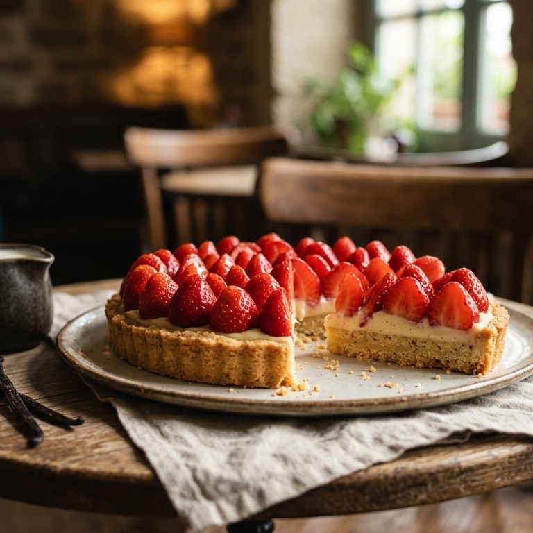 Aardbeientaart met Bretons zanddeeg recept