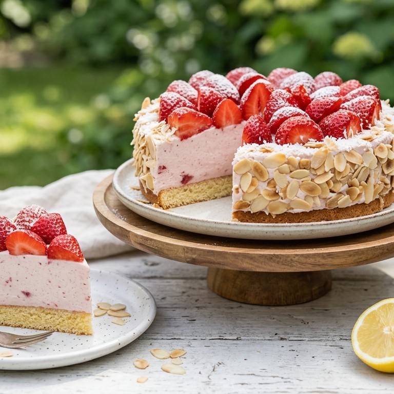 Aardbeientaart met vlokken recept