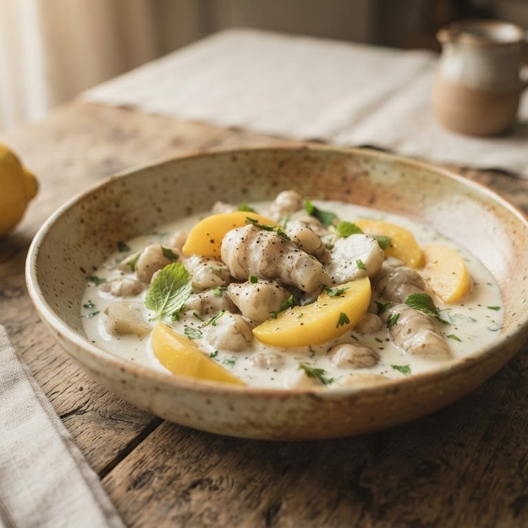 Aardperen in witte saus met Japanse Kwee recept