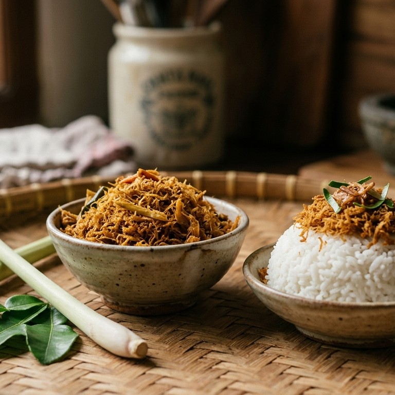 Abon ajam suwir (drooggebakken kippenvlees) recept