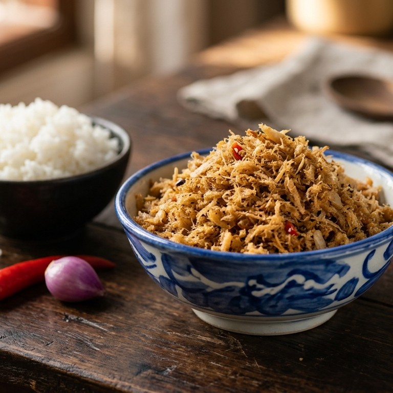 Abon ikan gabus (Gepocheerde kruidige forel) recept