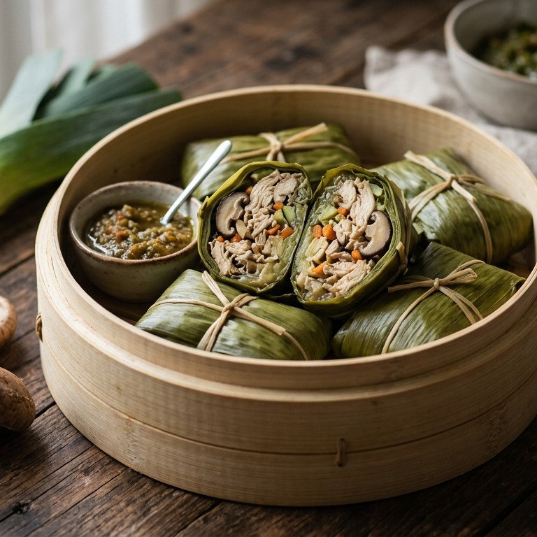 Ajam bungkus perai (kip pakketjes in prei) recept