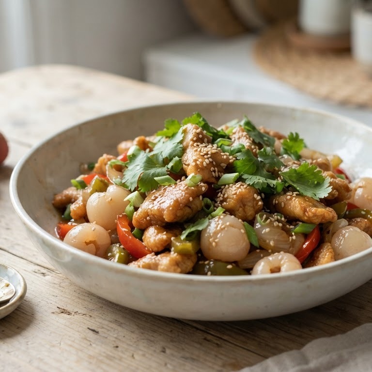 Ajam cina lychee (kip met lychees) recept
