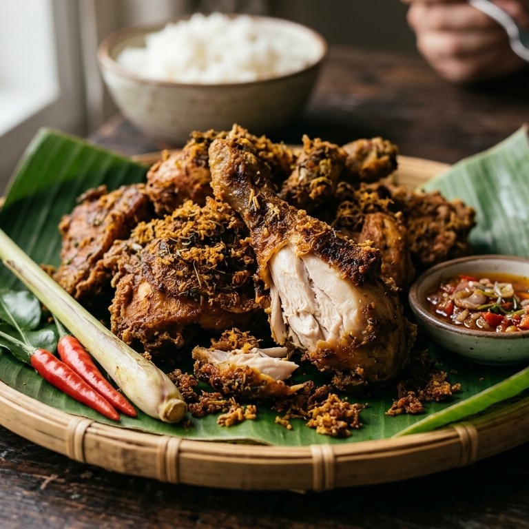 Ajam Goreng Jakarta (gefrituurde hete kip) recept