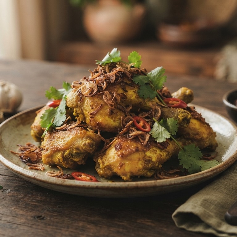 Ajam goreng koening (zacht gekruide kip) recept