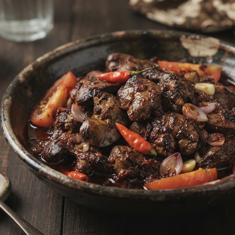 Ajam hati pedis (hete kippenlever) recept