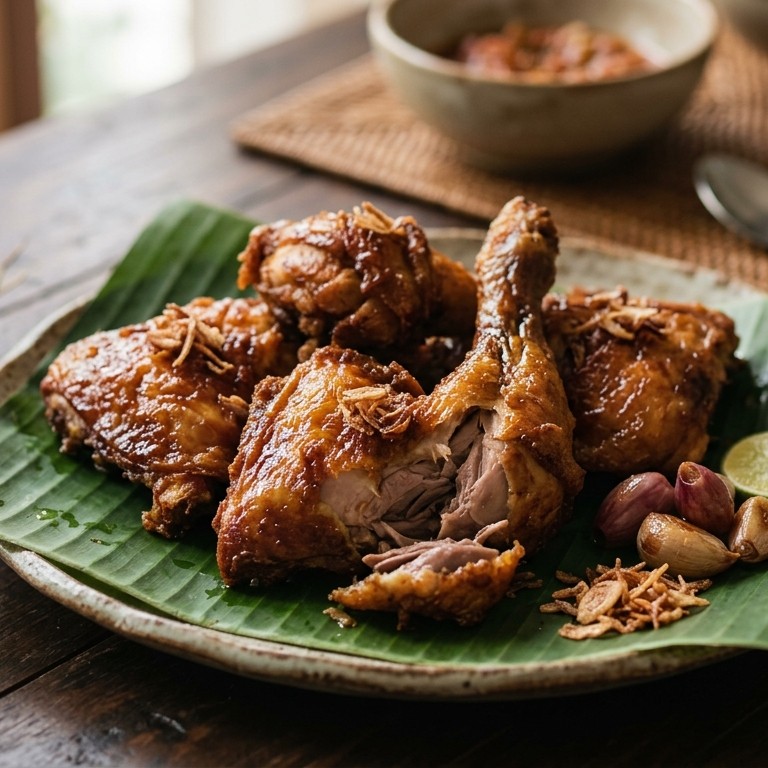 Ajam kalasan (gefrituurde kip in kokossap) recept