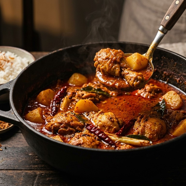 Ajam Kari Debal (zure hete kip) recept
