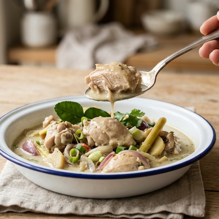 Ajam Kerrie Putih (kip in witte kerrie) recept