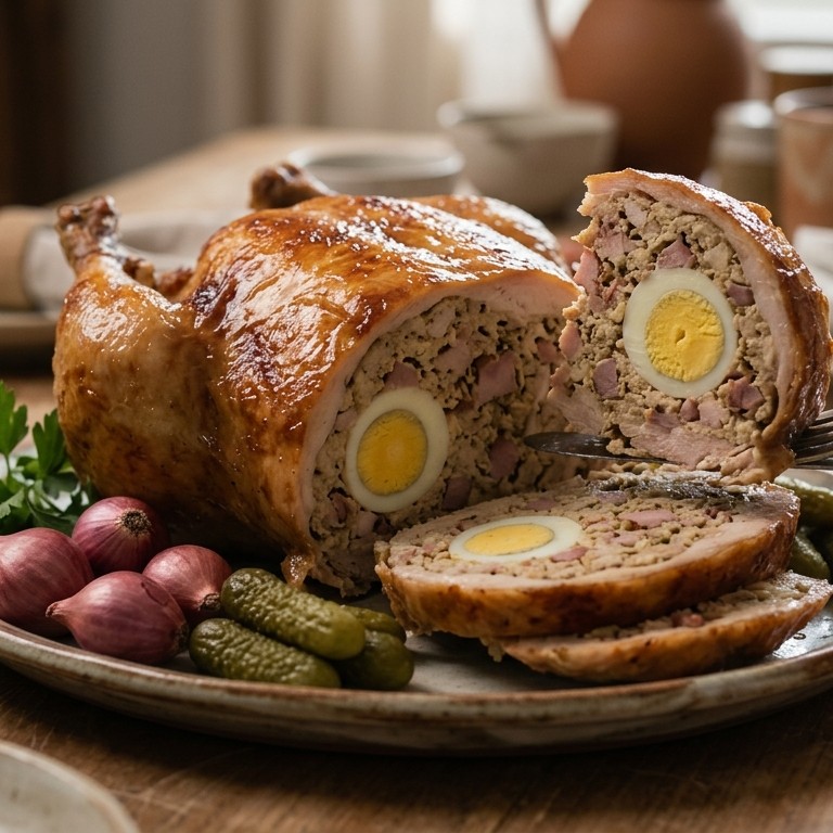 Ajam kodok (licht gekruid gevuld kippenvel) recept