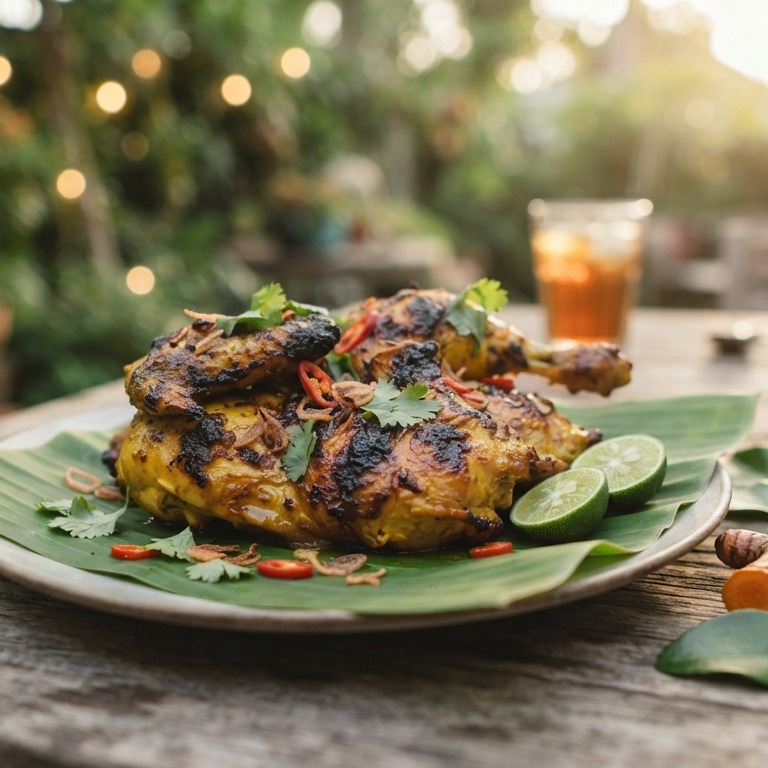 Ajam kuning Panggang (gele kip van de barbecue) recept