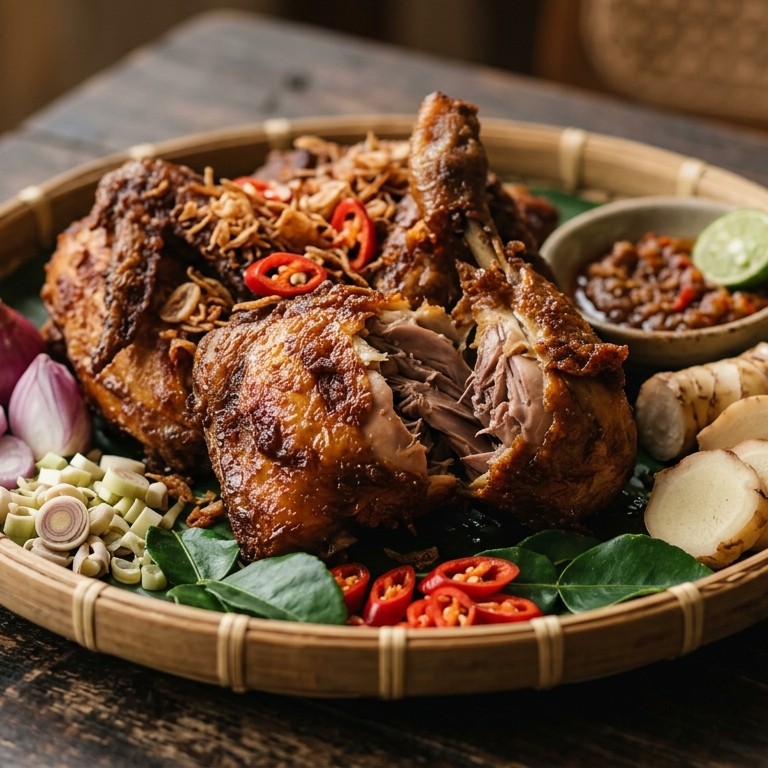 Ajam Tulang Lunak (gekookte licht gekruide kip, gefrituurd) recept