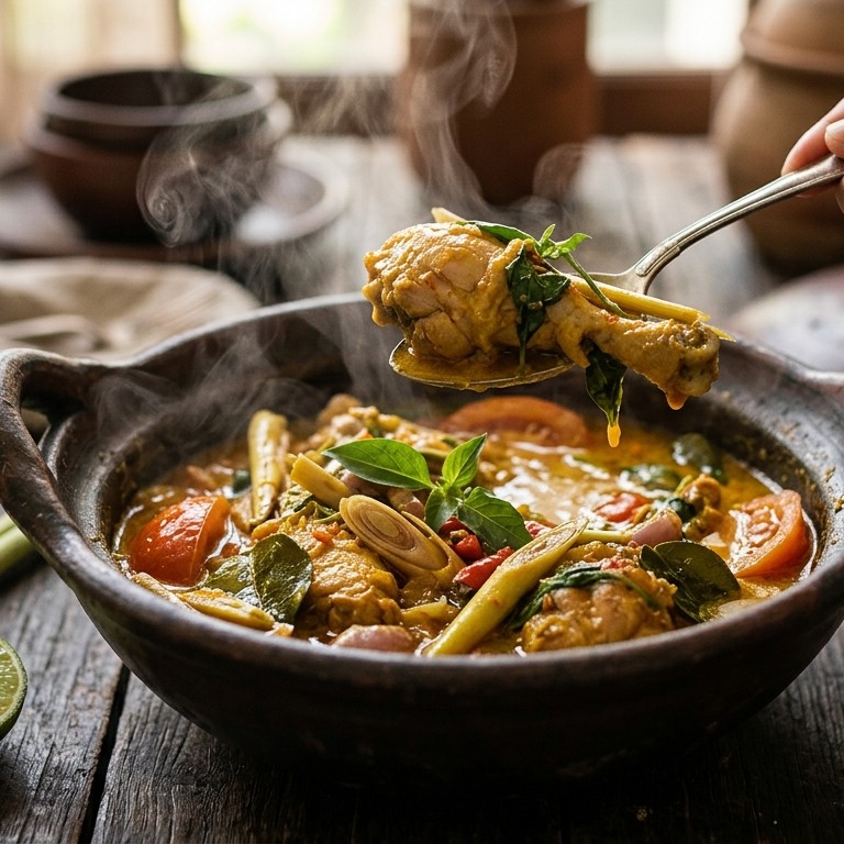 Ajam woku (gestoomde kip in pittige saus) recept