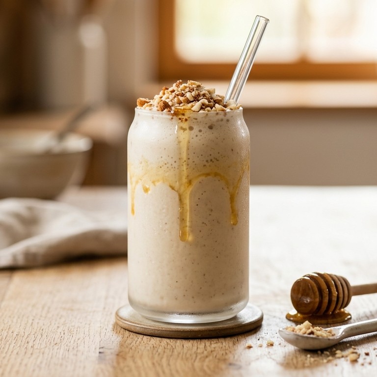 Amandel bananen milkshake recept