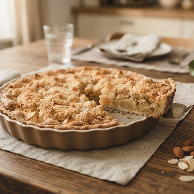 Amandeltaart met appelcrumble recept