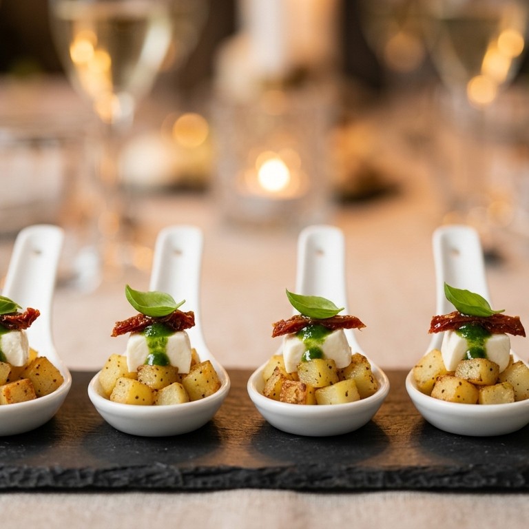Amuse met aardappel en tomaat recept