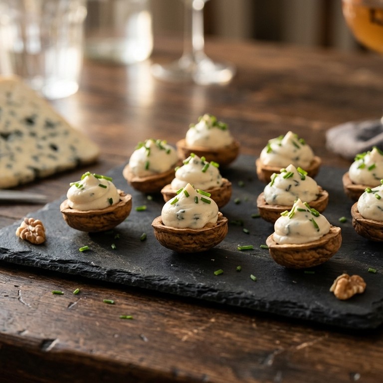 Amuse van Roquefort mousse met walnoot recept