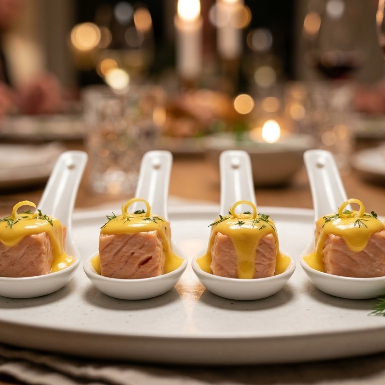 Amuse van zalm in Hollandaisesaus recept