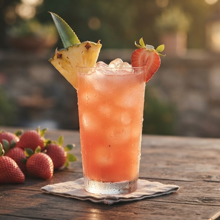 Ananas-aardbeiencocktail recept
