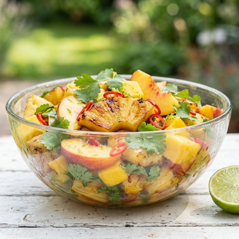 Ananas-perziksalade recept