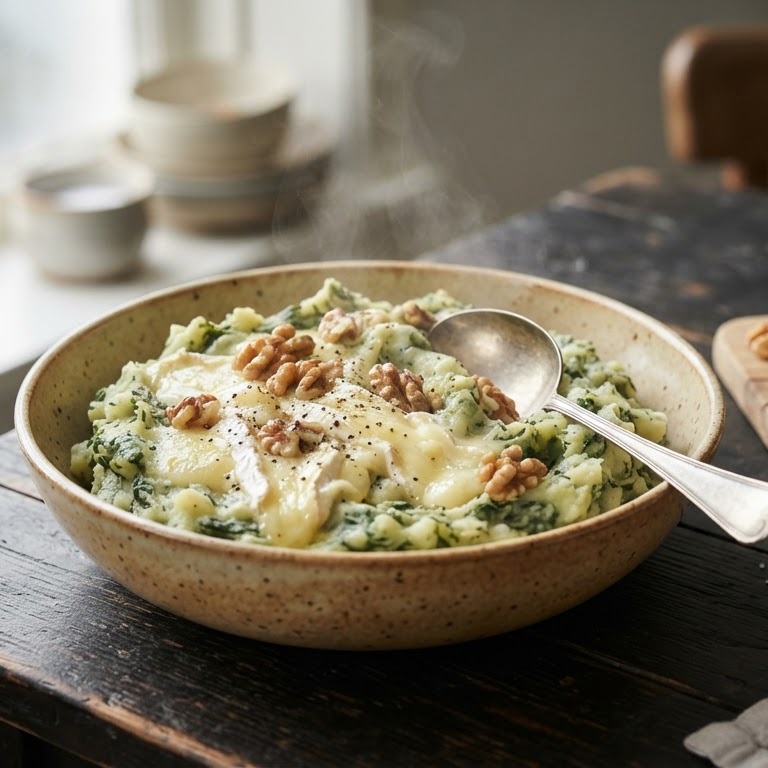 Andijvie stamppot met Brie en walnoten recept