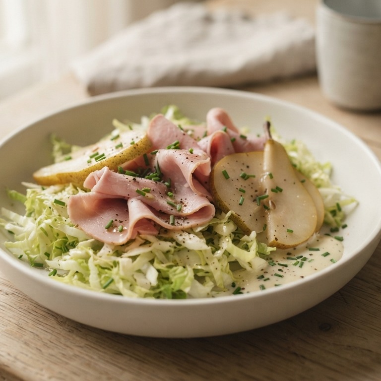 Andijviesalade met peer en ham recept