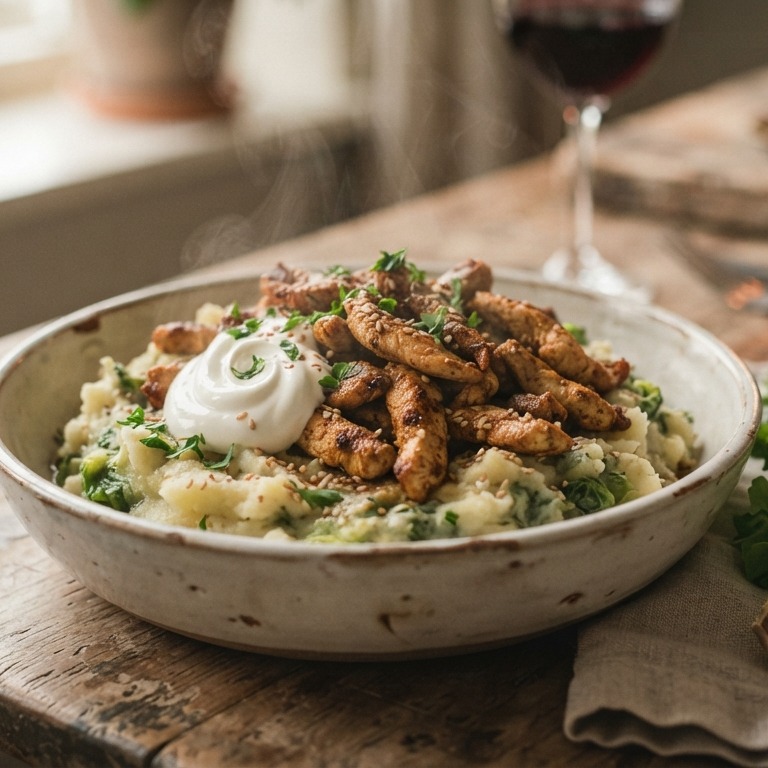 Andijviestampot met shoarmareepjes recept