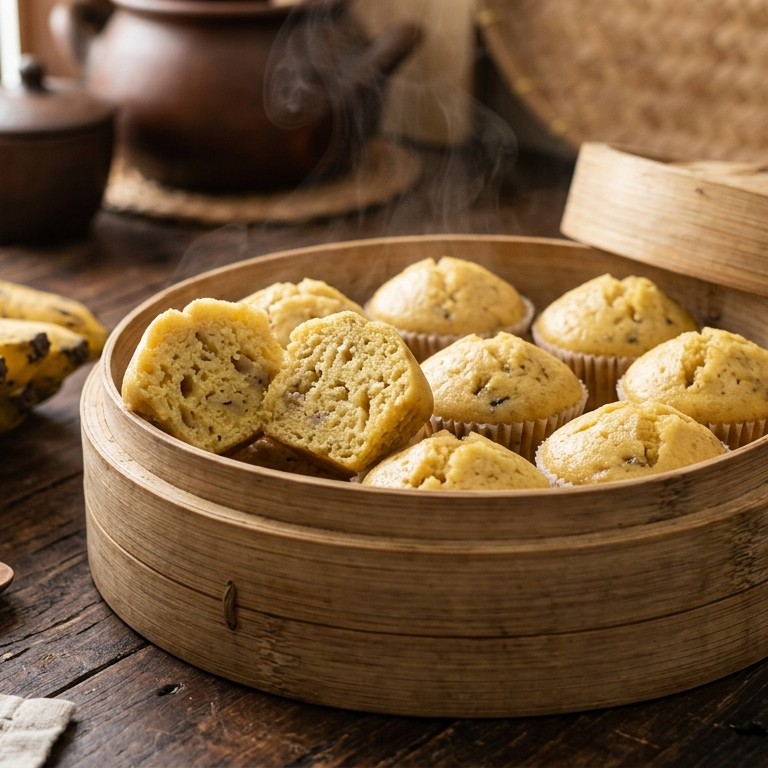 Apem Pisang Kukus (koekjes van gestoomde banaan) recept