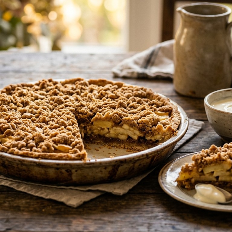 Appel-bananenkruimeltaart met speculaas recept