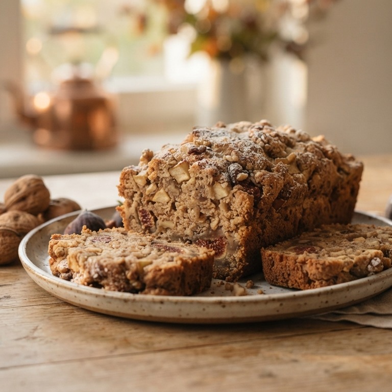 Appel/notencake met vijgen recept