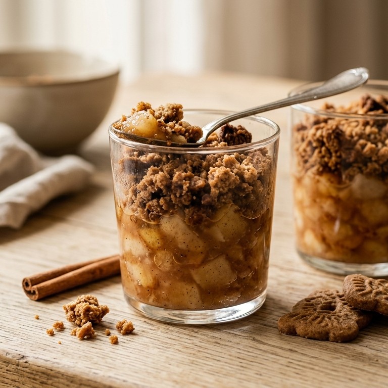 Appel-perencrumble in glaasjes recept