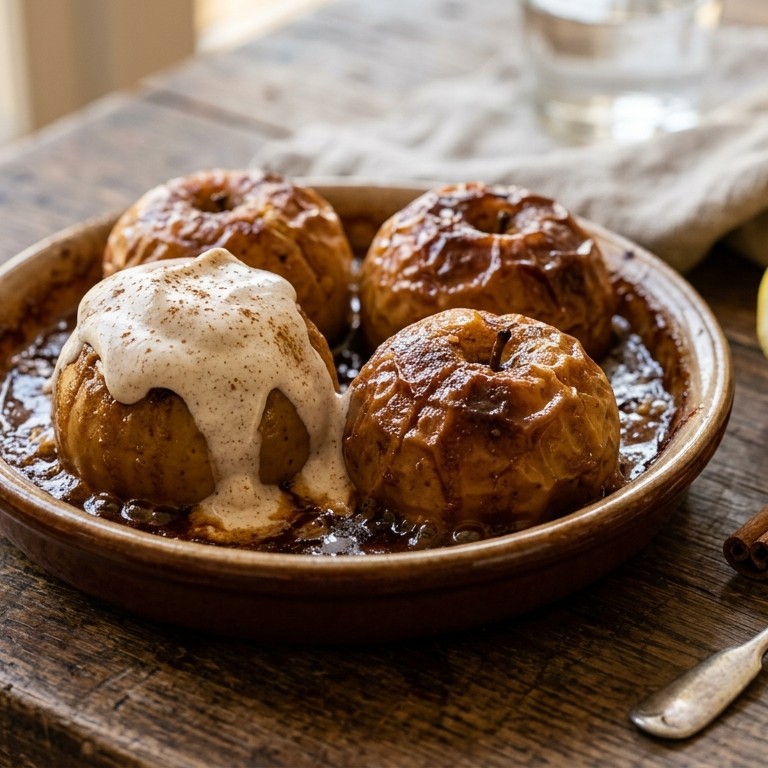 Appel uit de oven met kaneelroom recept