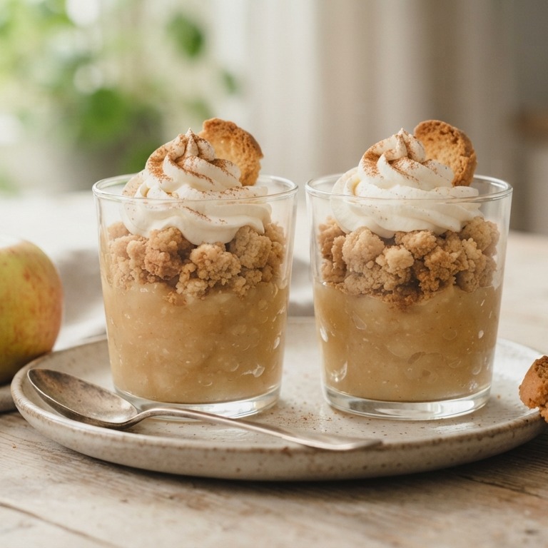 Appelmoes met krokante beschuitlaag recept