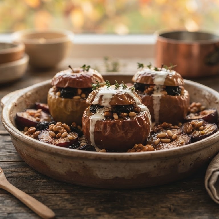 Appels met pruimen en noten uit de oven recept