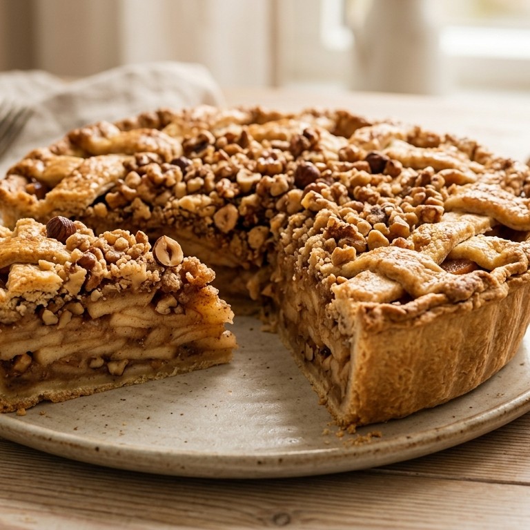 Appeltaart de luxe met noten recept