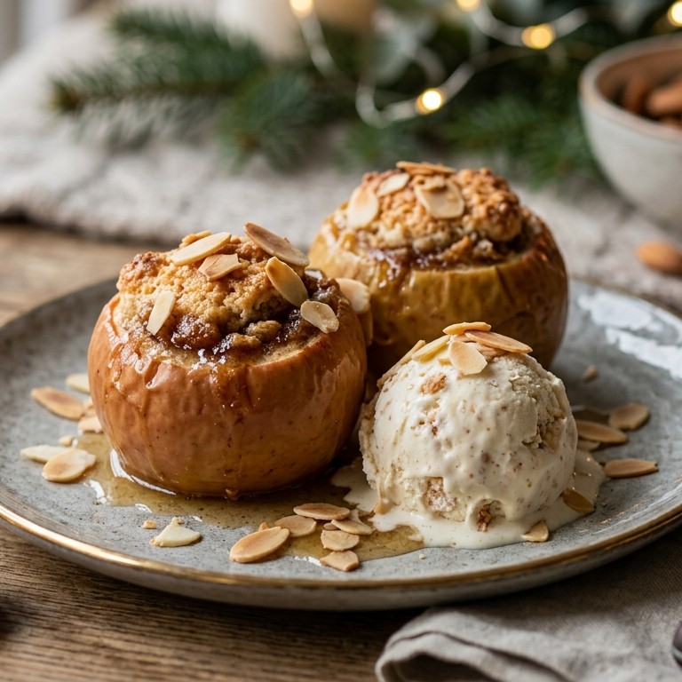 Appeltjes met bitterkoekjesijs recept