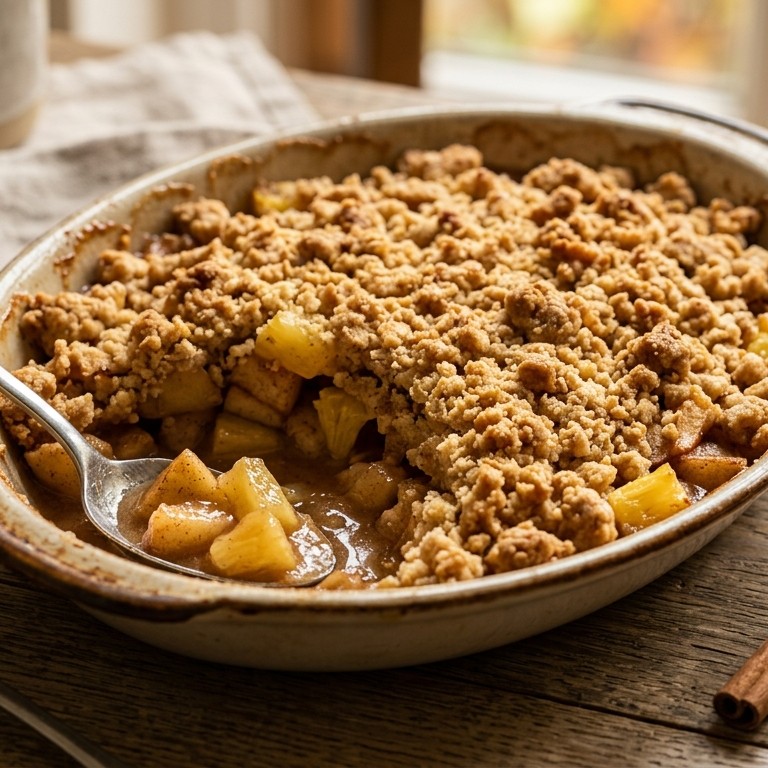 Applecrumble met ananas recept