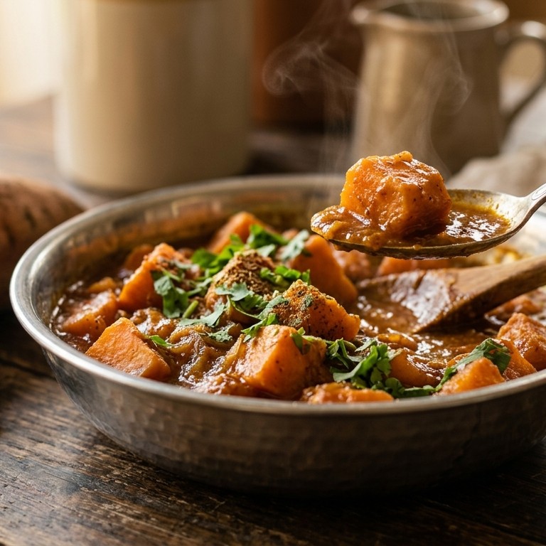 Arbi tariwale (Gekruide zoete aardappelen) recept