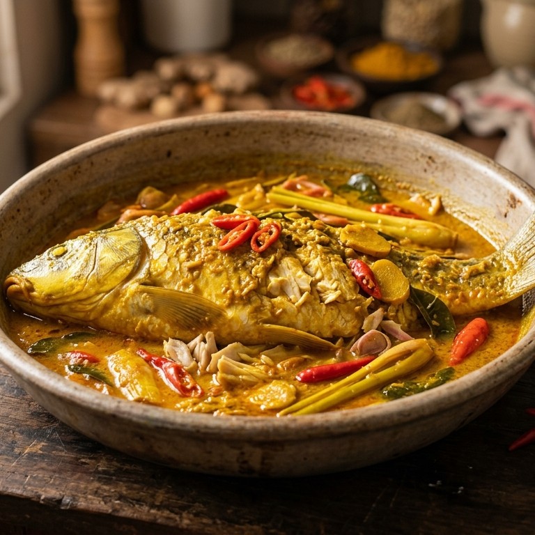 Arsin ikan mas (citroengras-tamarindevis) recept