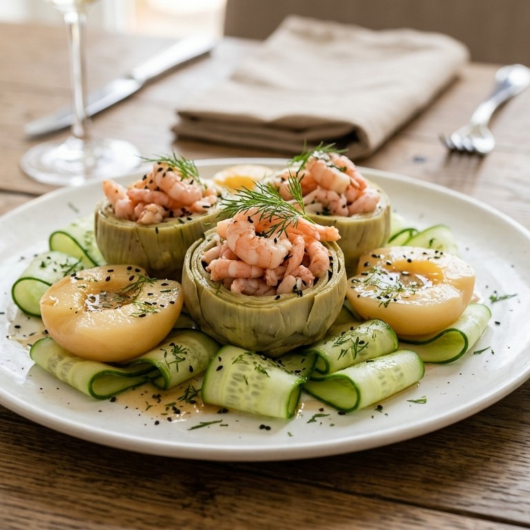 Artisjokharten met garnalen recept