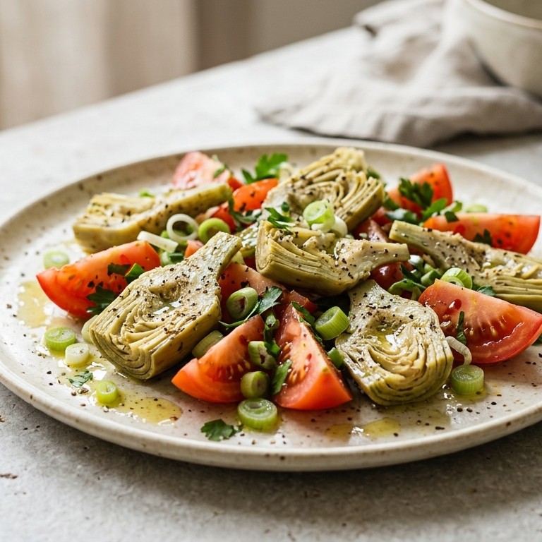 Artisjokkensalade met trostomaten en bosui recept