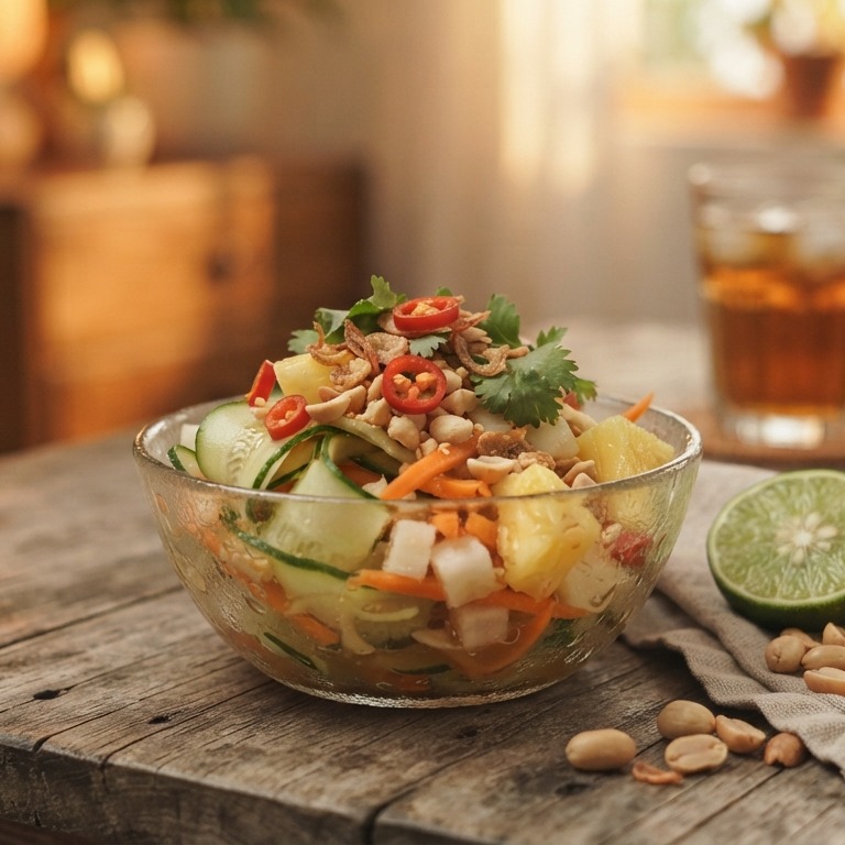 Asinan Okan ( zoetzure komkommer en pinda’s) recept