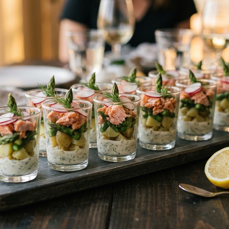 Asperge-zalmcocktail voor hapjesbuffet recept
