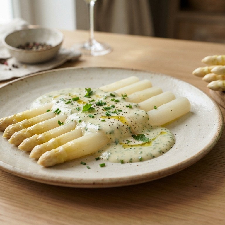 Asperges met groene saus recept