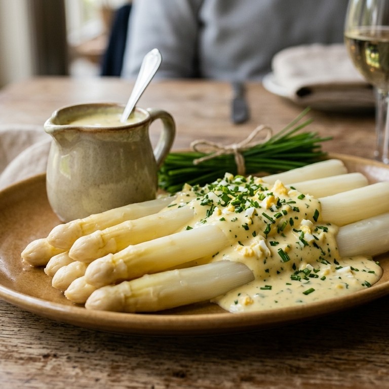 Asperges met mosterdtuinkruidensaus recept