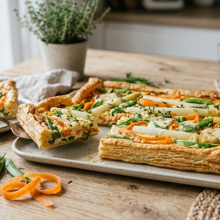 Aspergetaart van bladerdeeg recept