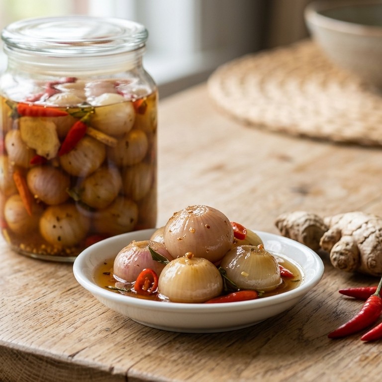 Atjar Bawang Timor (zilveruitjes op zuur) recept