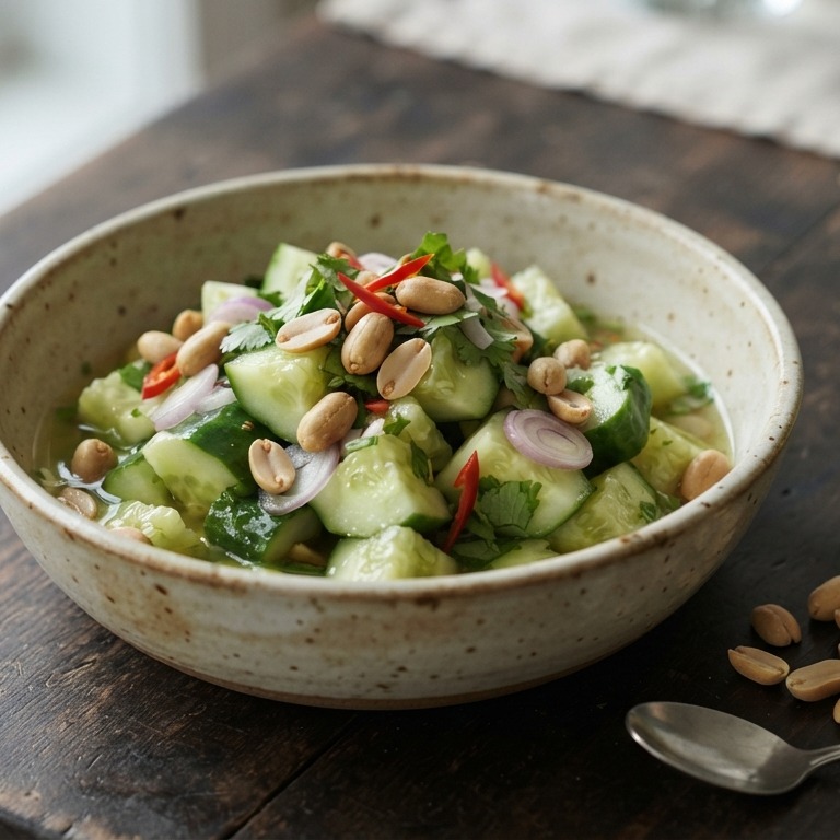Atjar Ketimun dan Kacang (komkommer met pinda’s op zuur) recept